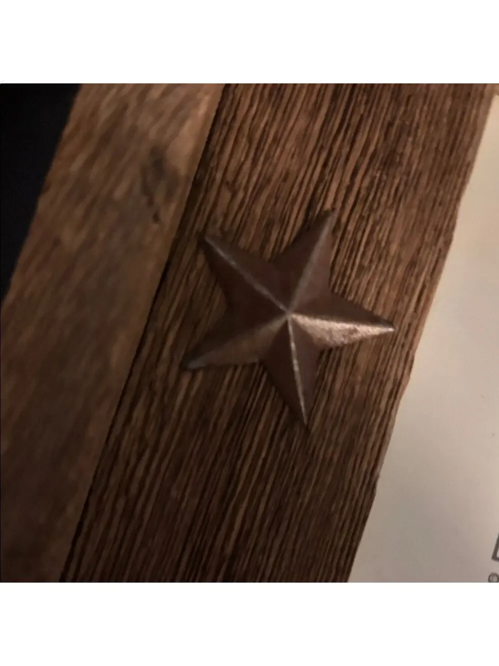Houston Texas photo frame 4”x 6” home rustic wood stars stamped embossed writing